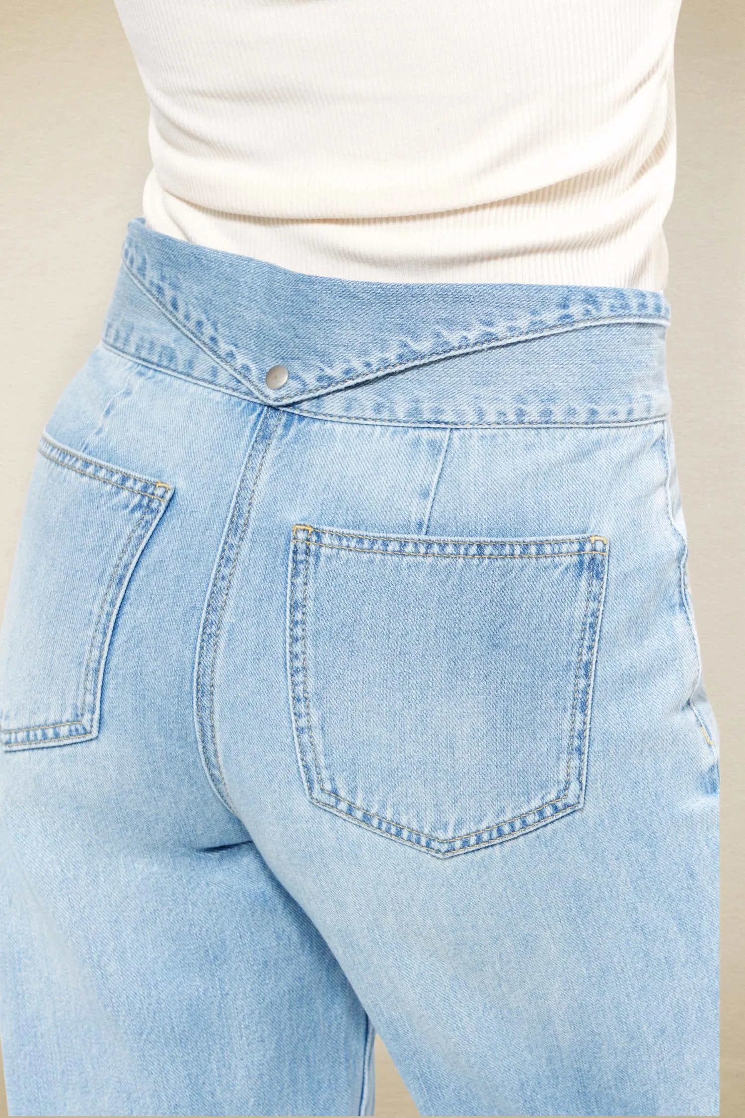 1822 Denim - Bleach Please Folded Waistband Jeans