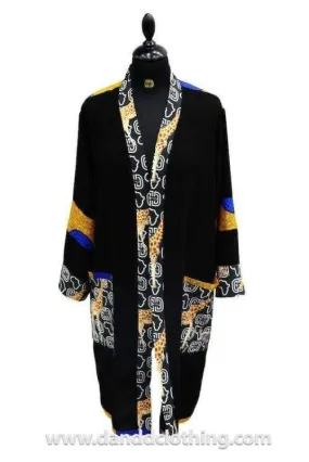 Black Kimono with D&D Print Trim
