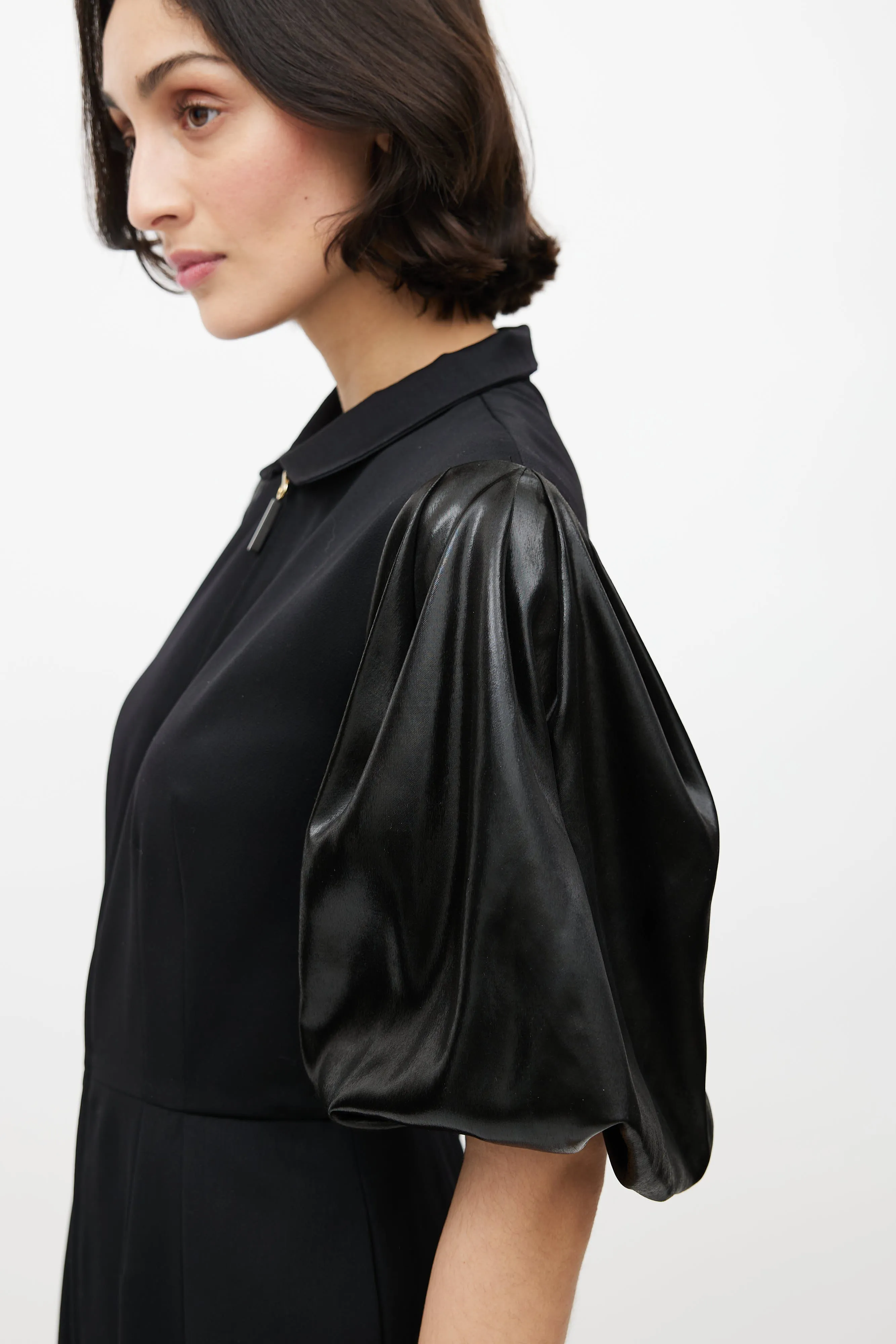 Black Puffed Sleeve Dress