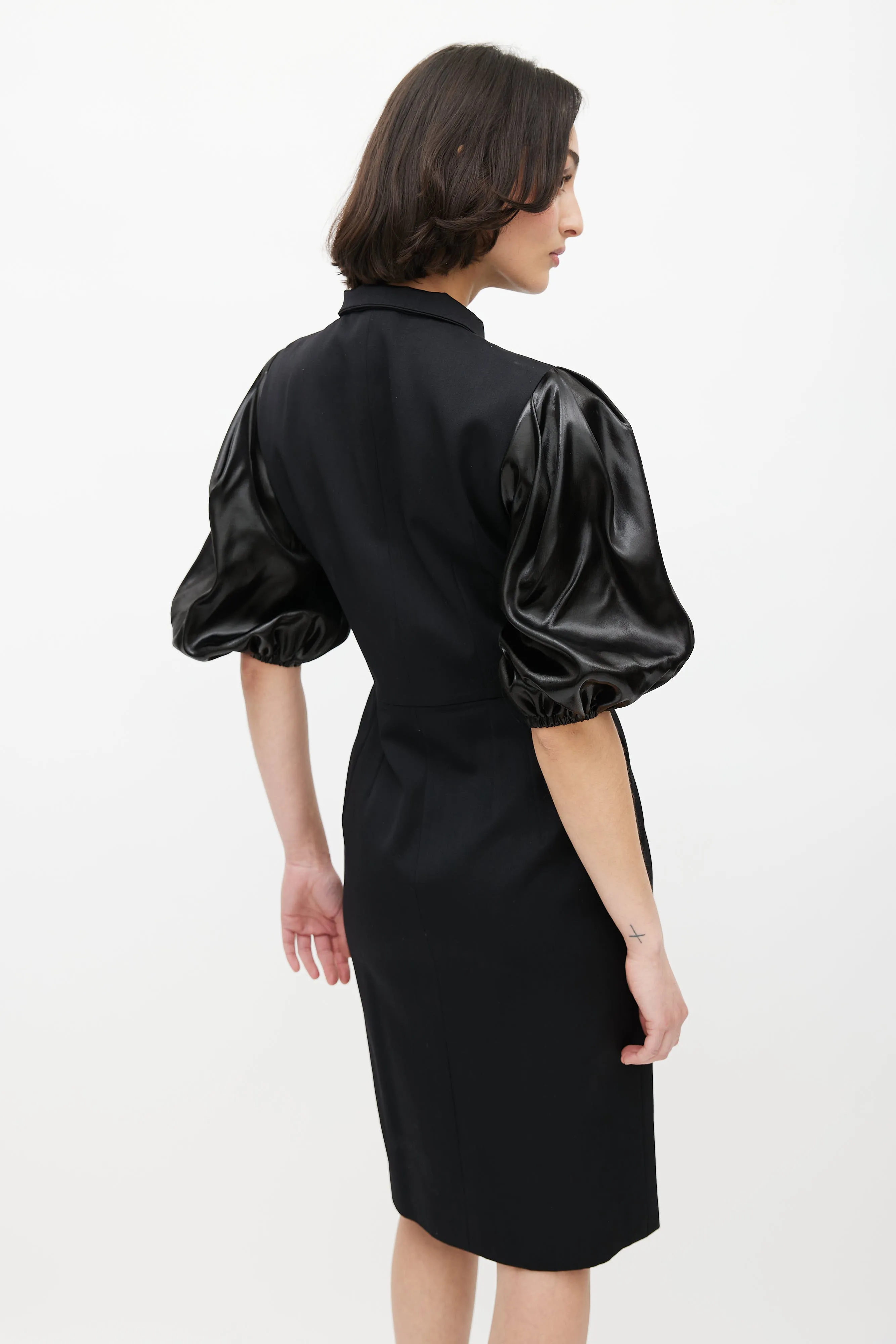 Black Puffed Sleeve Dress