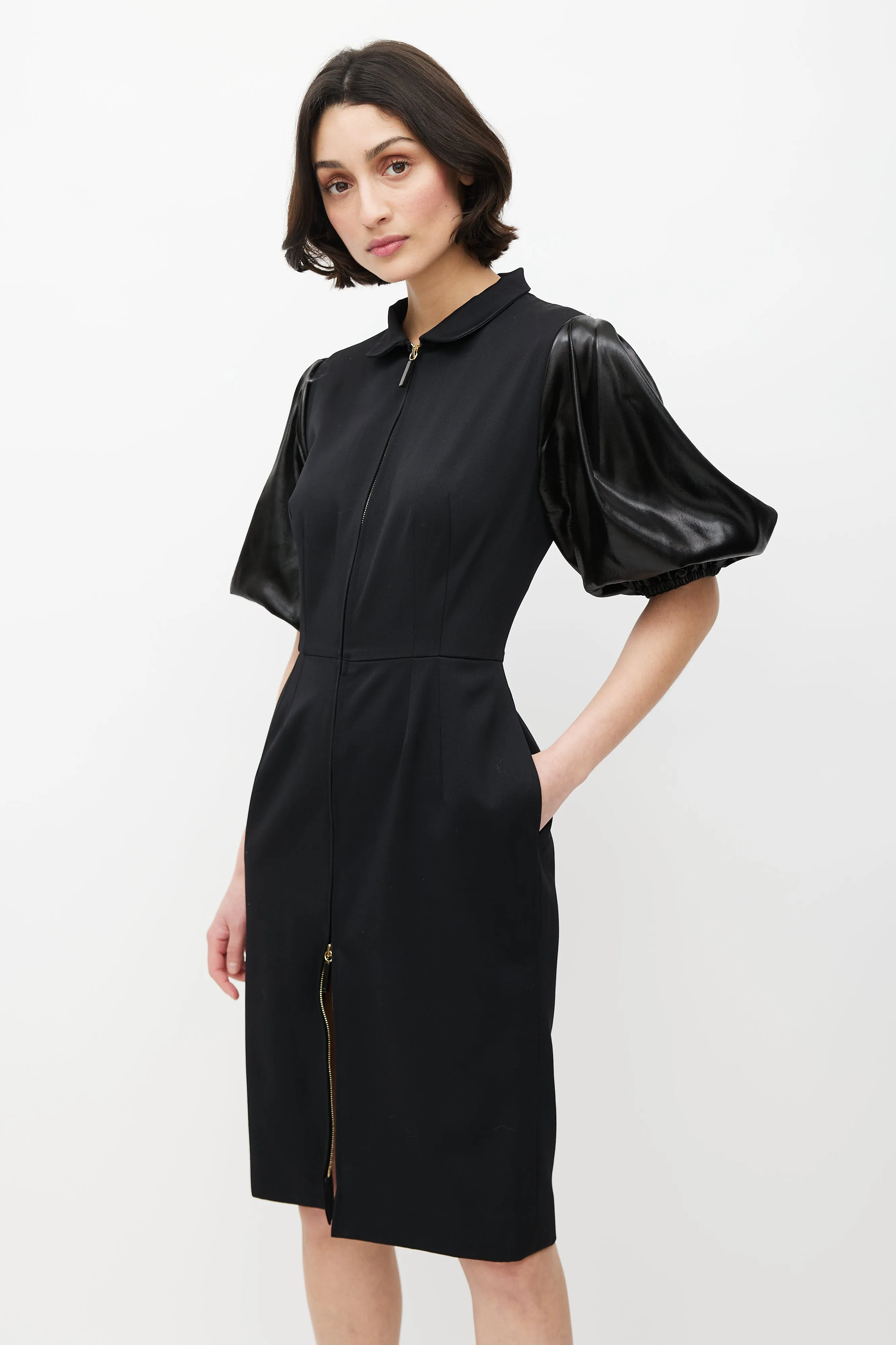Black Puffed Sleeve Dress