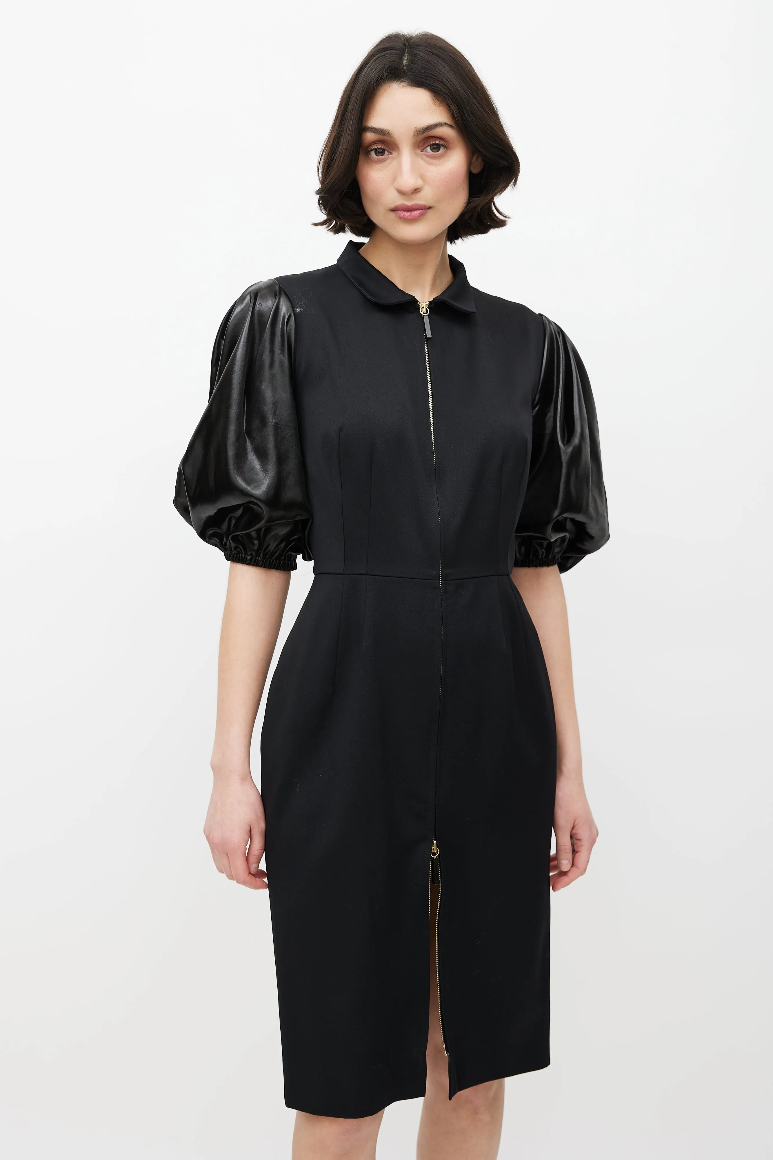 Black Puffed Sleeve Dress