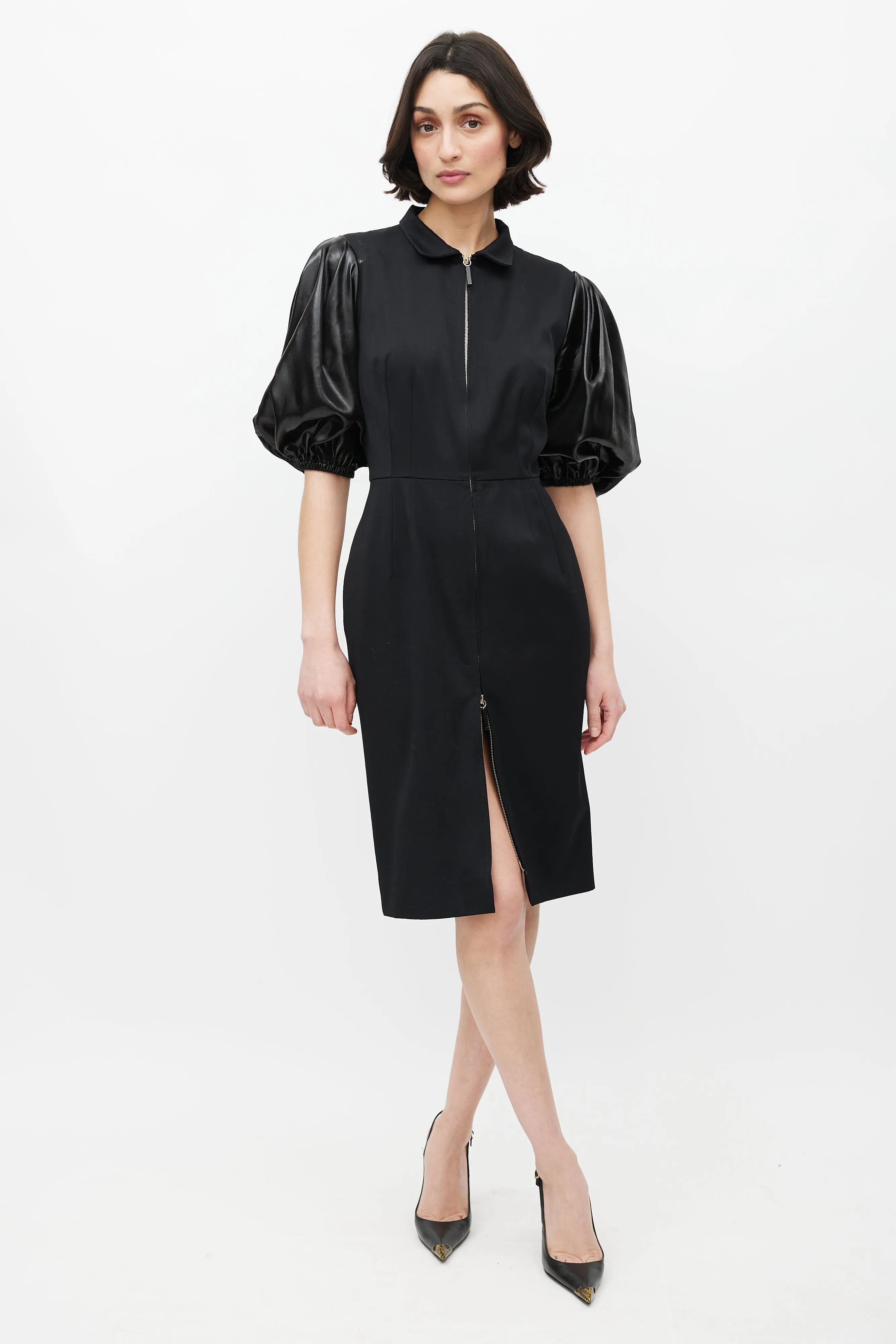 Black Puffed Sleeve Dress
