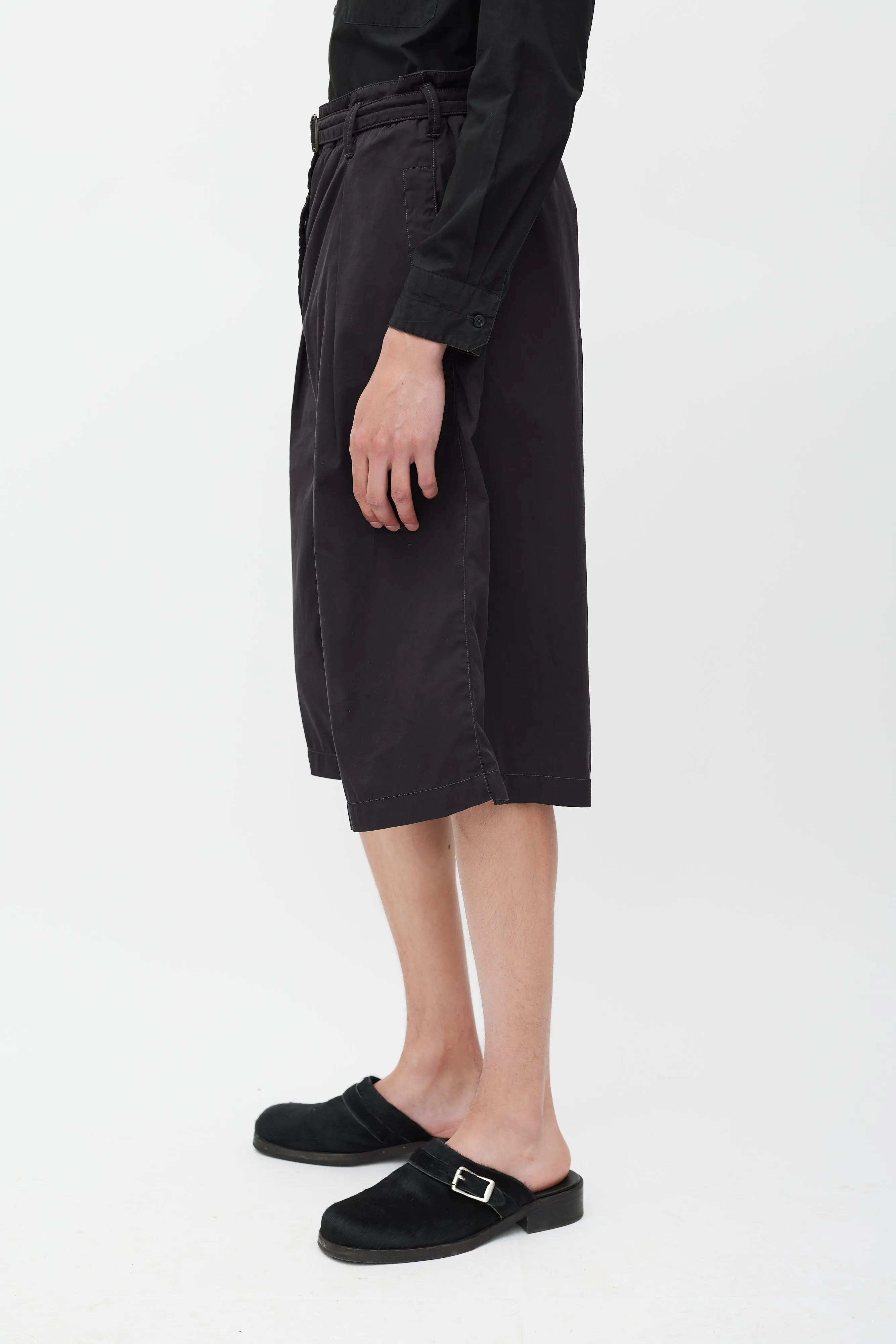 Black Wide Leg Short