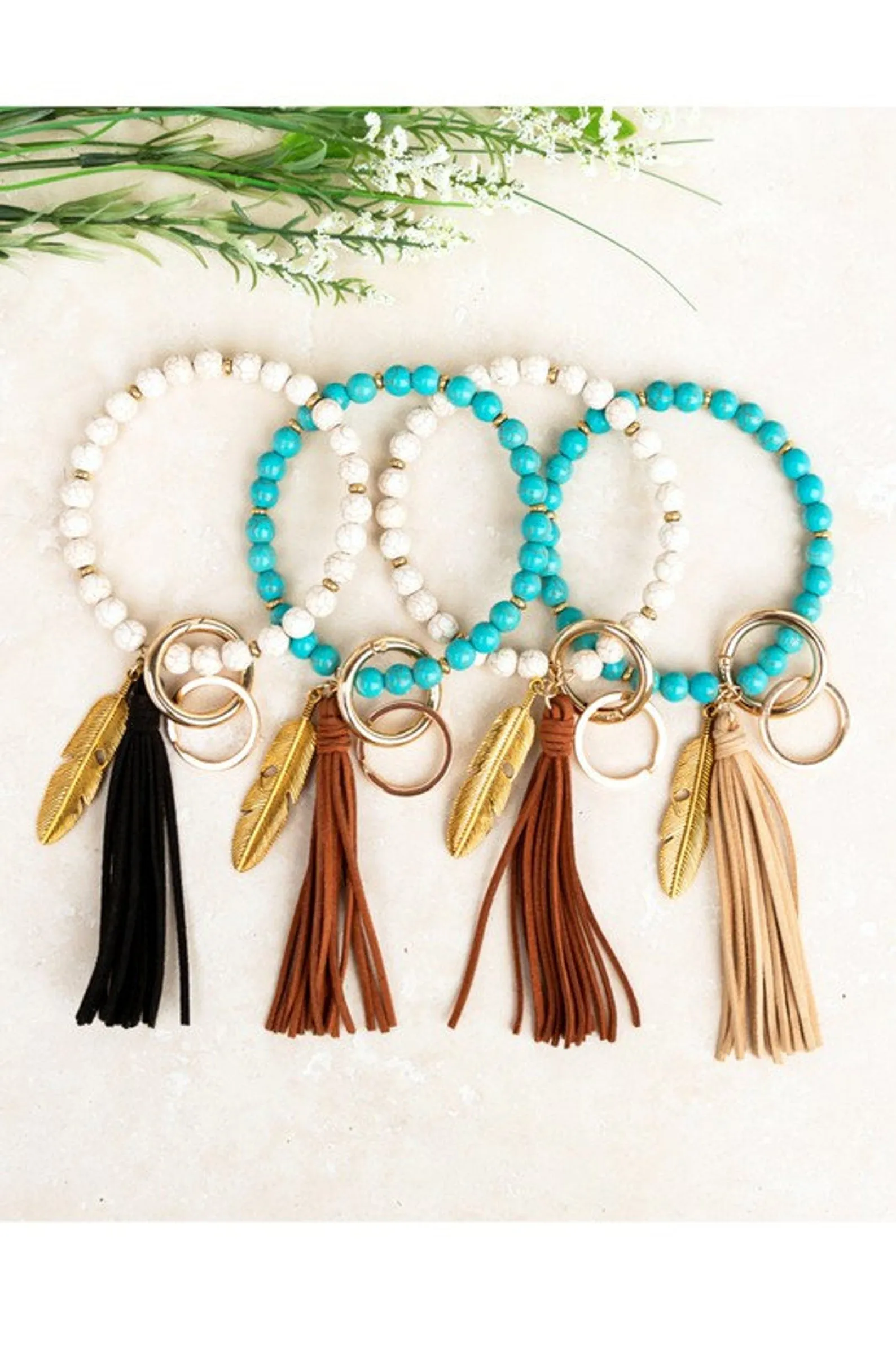 Boho Stone Key Ring