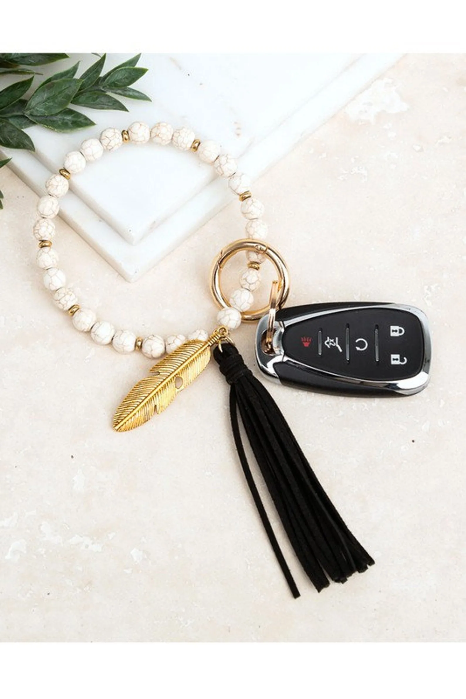 Boho Stone Key Ring