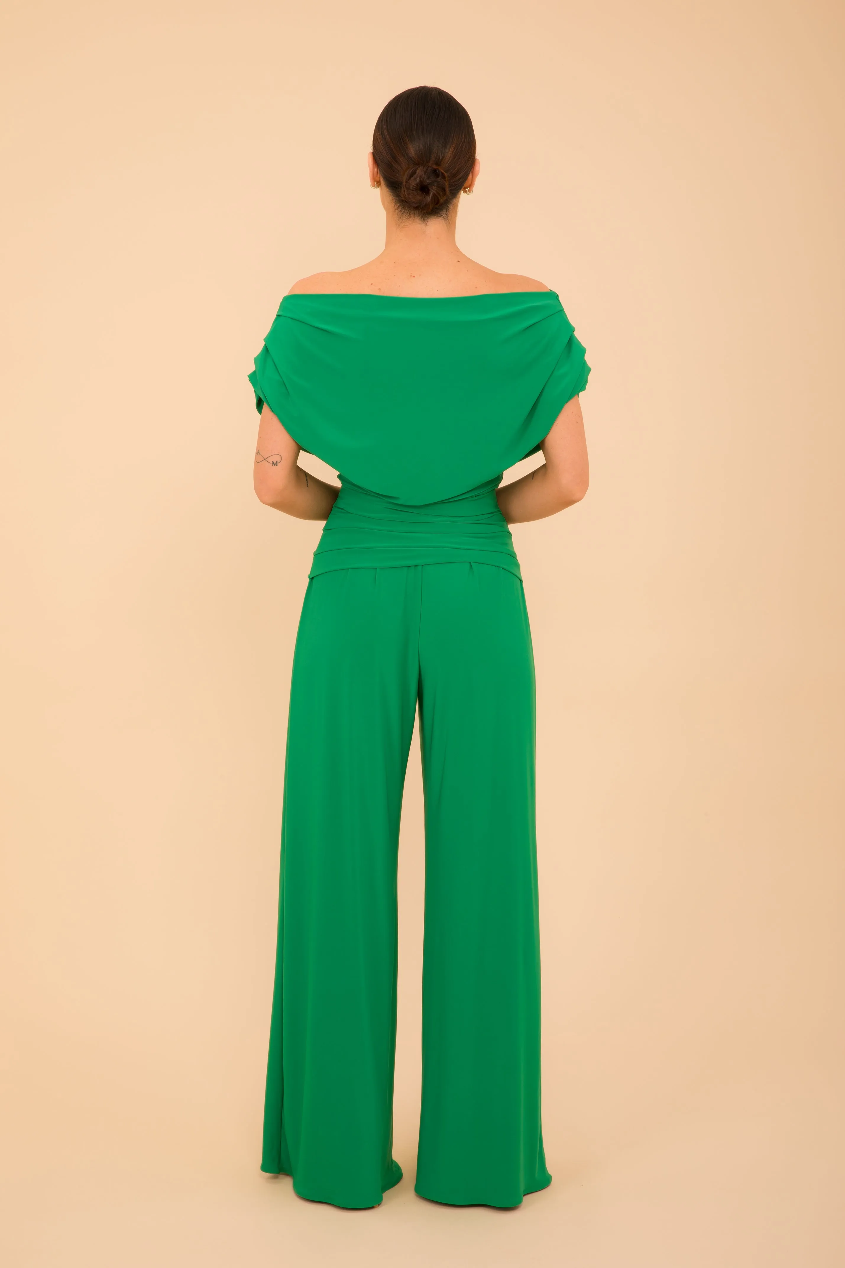 Carbon jumpsuit in emerald green