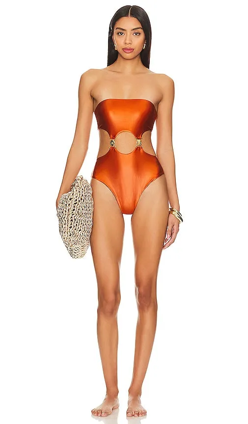 DEVON WINDSOR Georgina One Piece in Rust