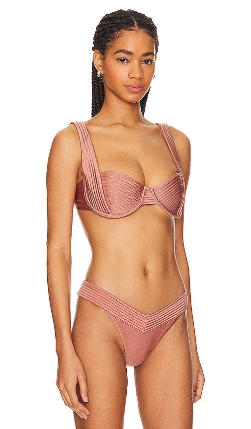 DEVON WINDSOR Rue Bikini Top in Blush