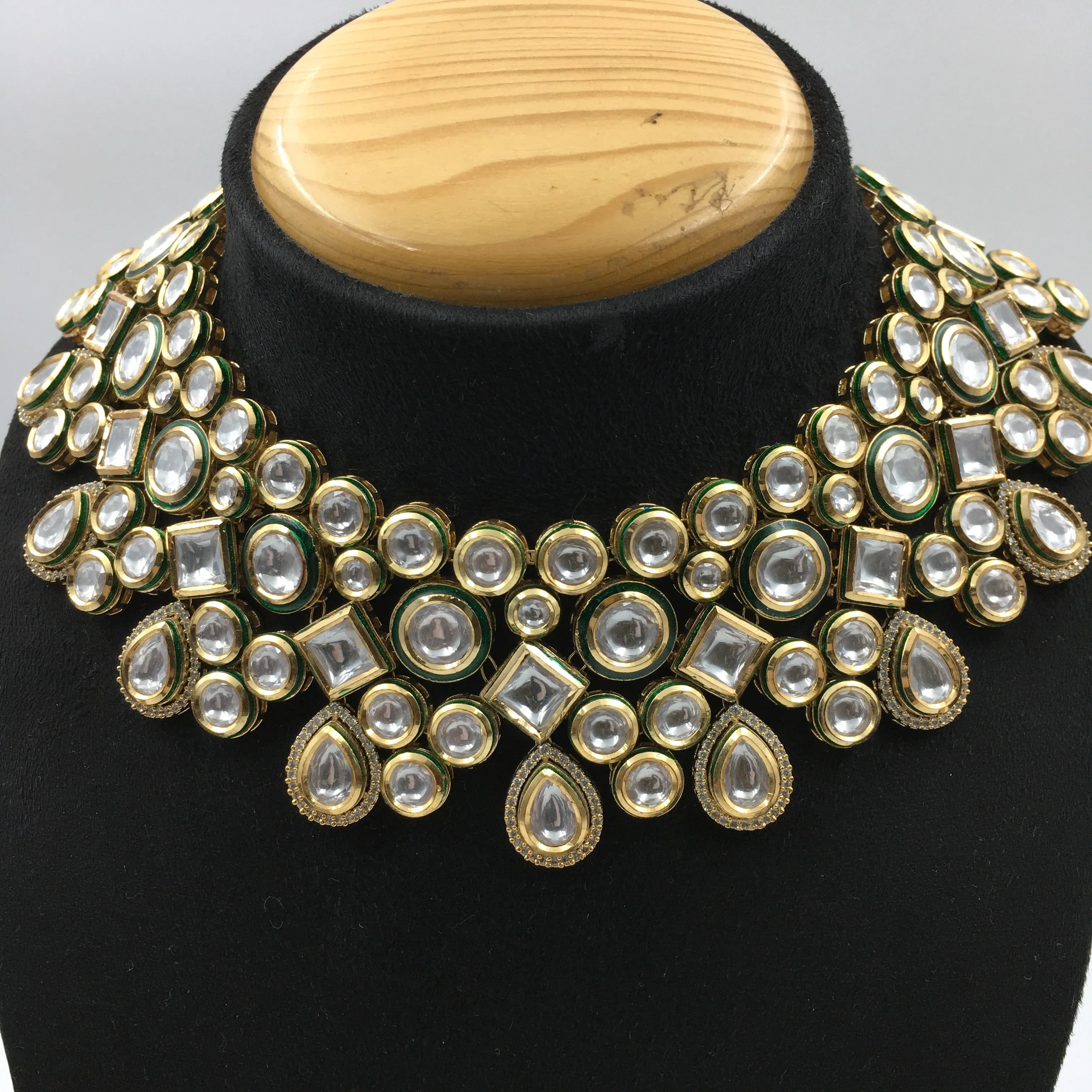 Heavy Ruby Kundan Necklace Set with Danglers