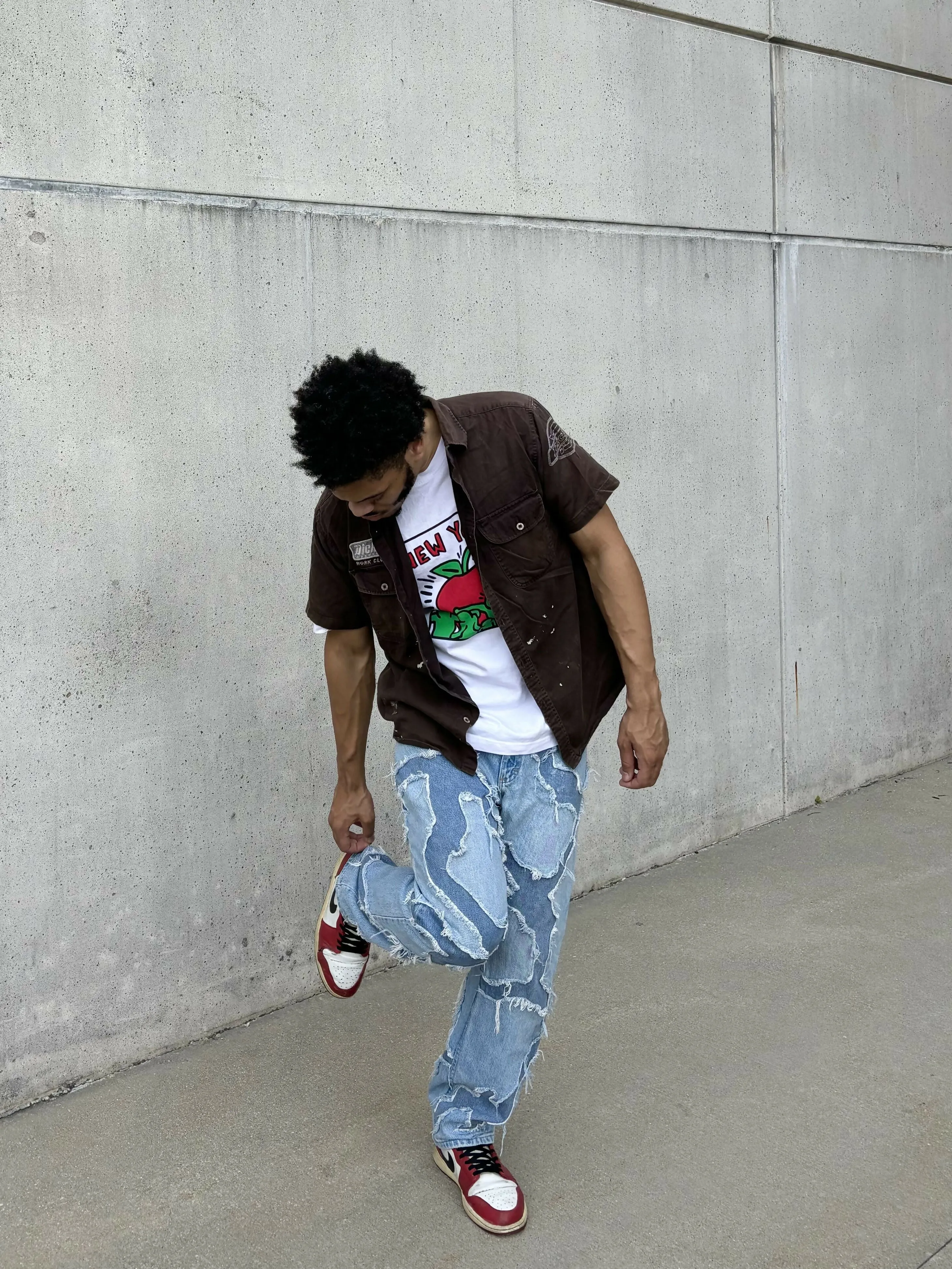 [MADE TO ORDER] Blue / Cracked Denim (straight leg)