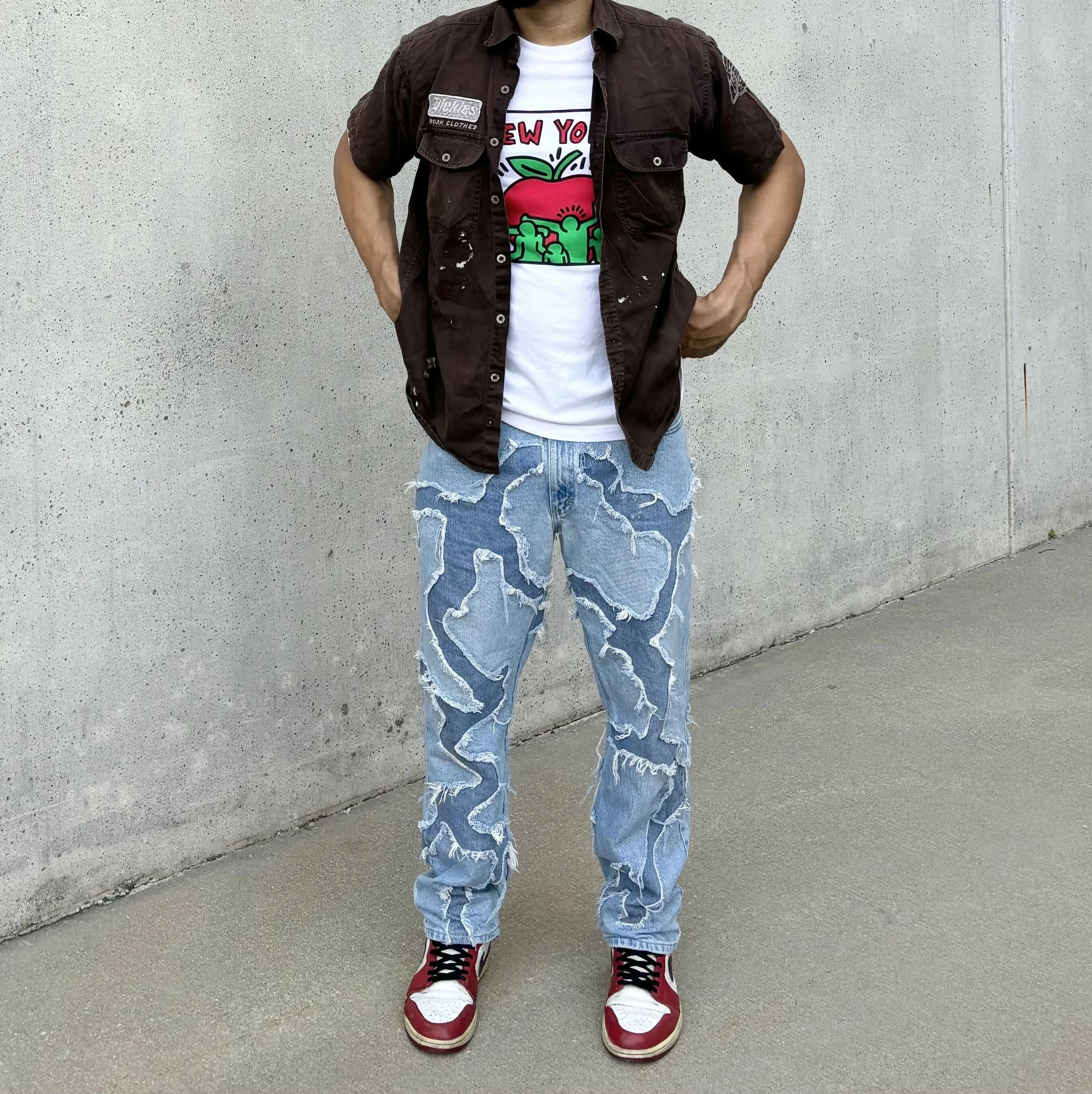 [MADE TO ORDER] Blue / Cracked Denim (straight leg)