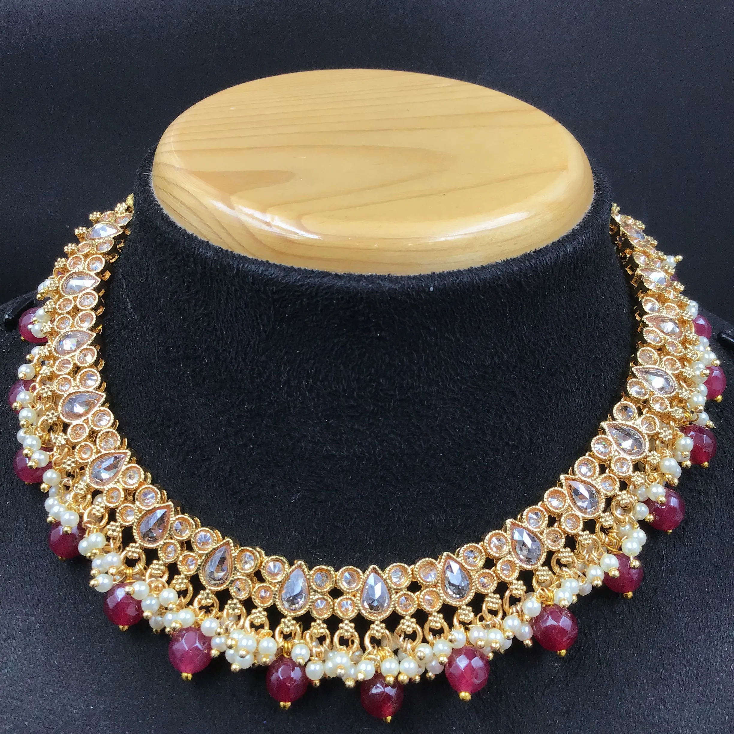Round Neck Gold Look Necklace Set 4621-33