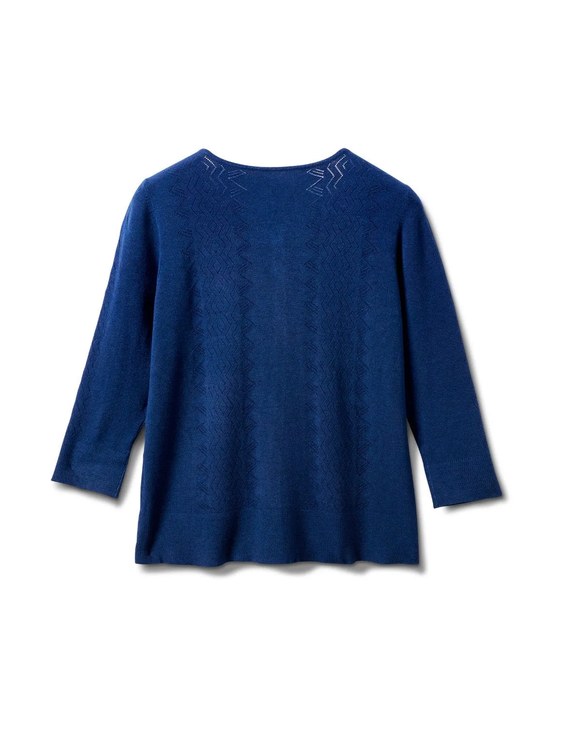 Roz & Ali Pointelle Button-Up Cardigan