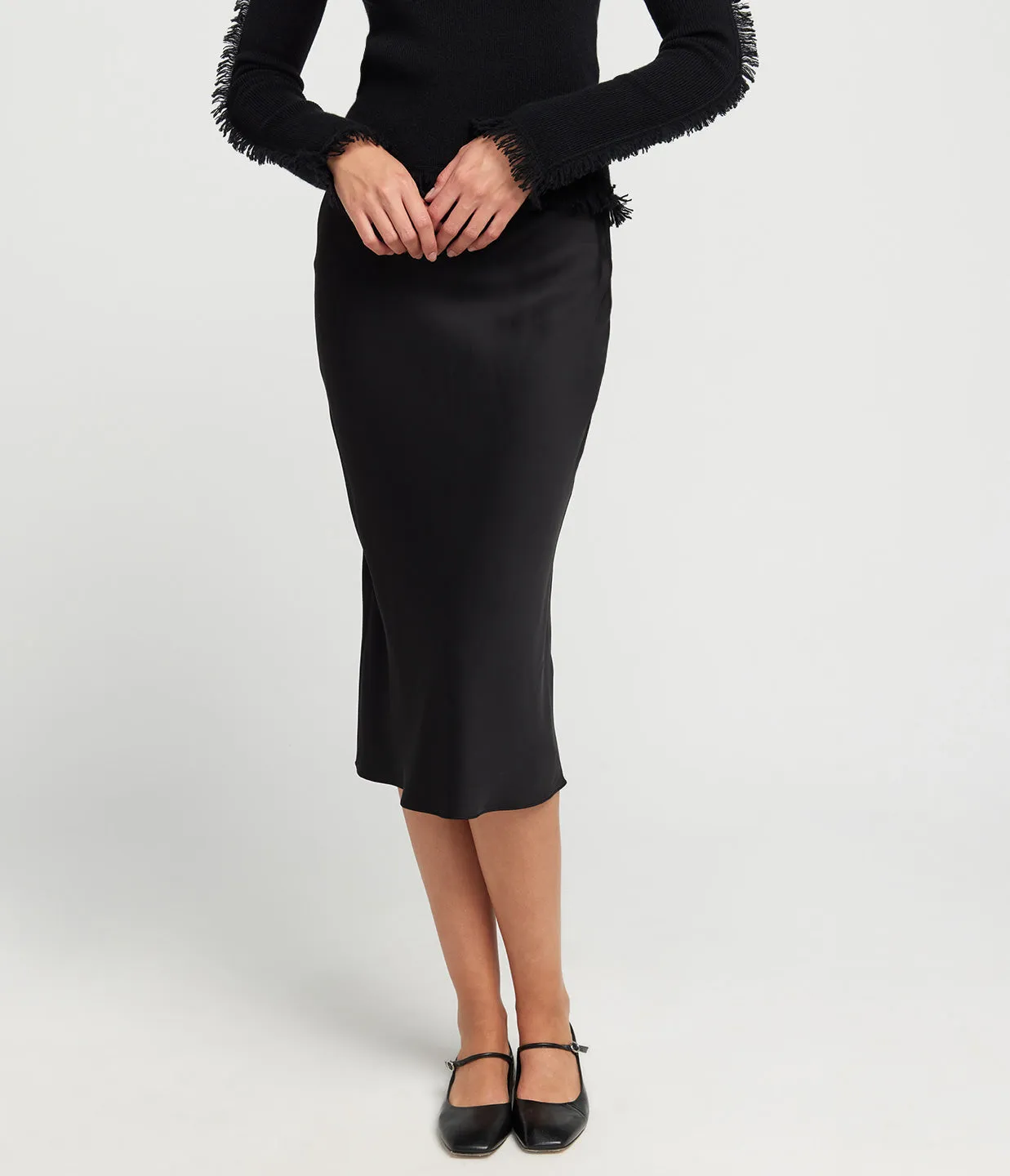 Saagneta Maxi Slip Skirt in Black