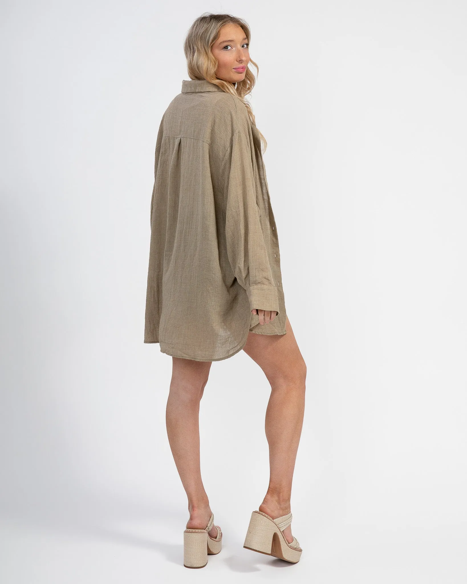 Self Love Button Up: Toffee