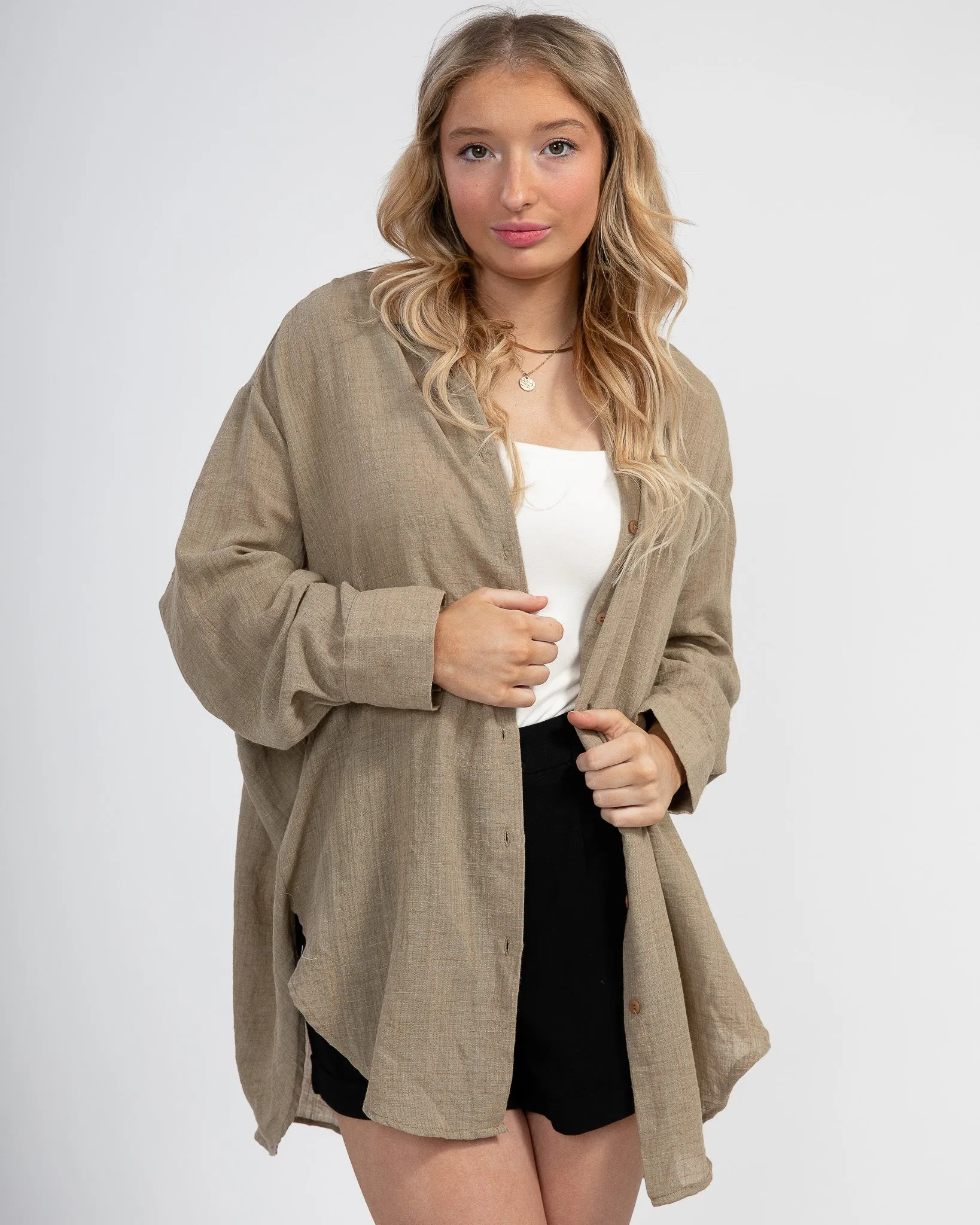 Self Love Button Up: Toffee