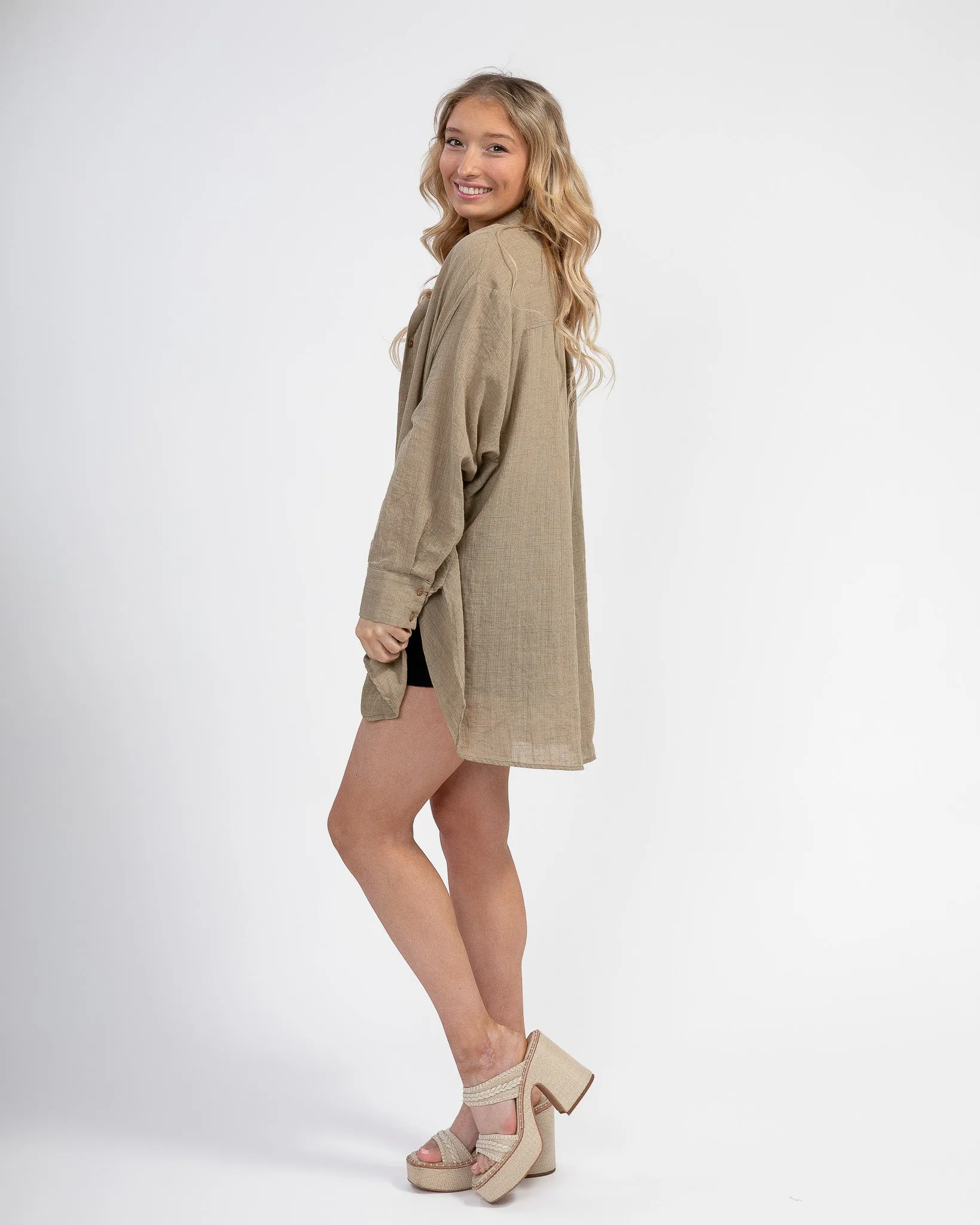 Self Love Button Up: Toffee