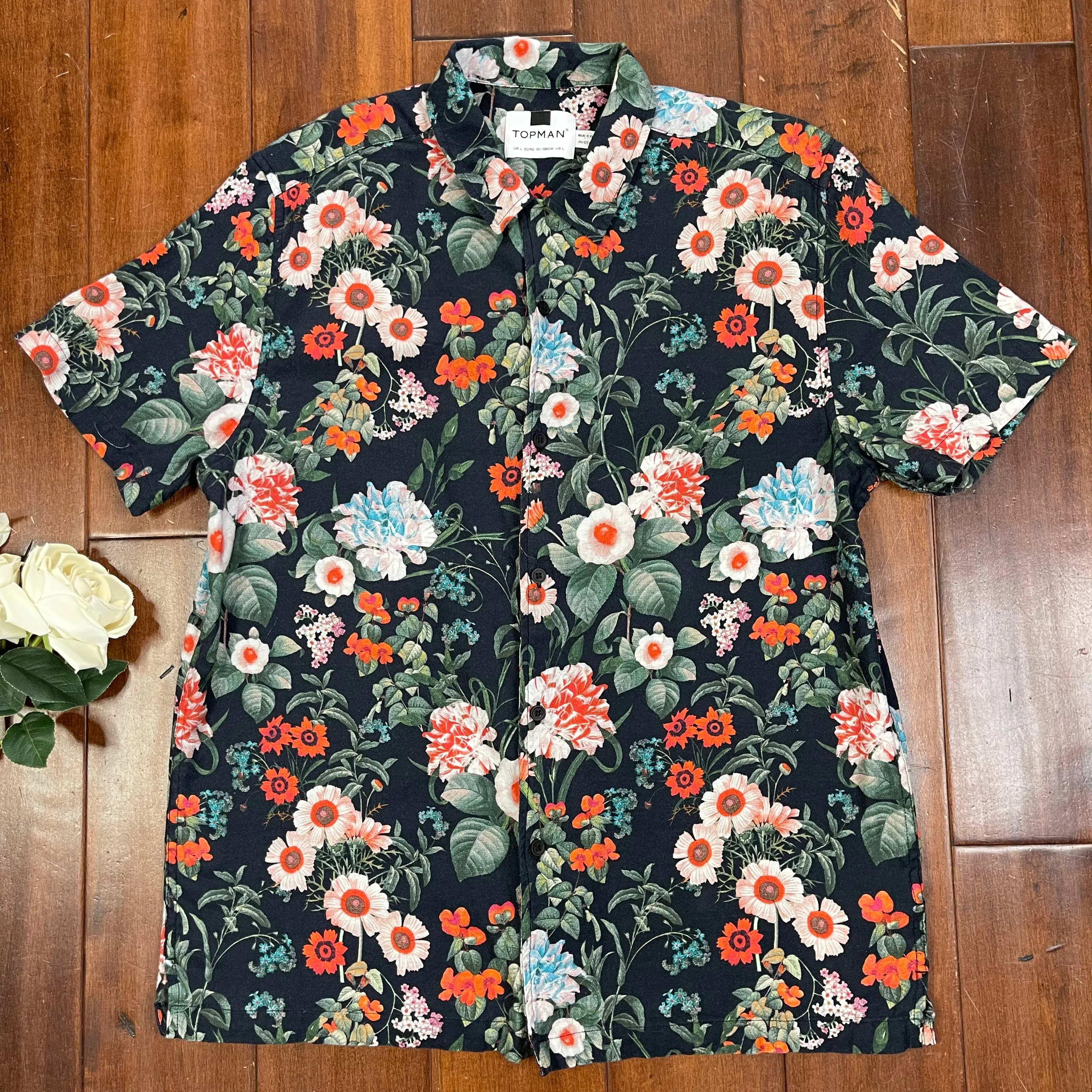THRIFTED TOPMAN FLORAL BUTTON-UP