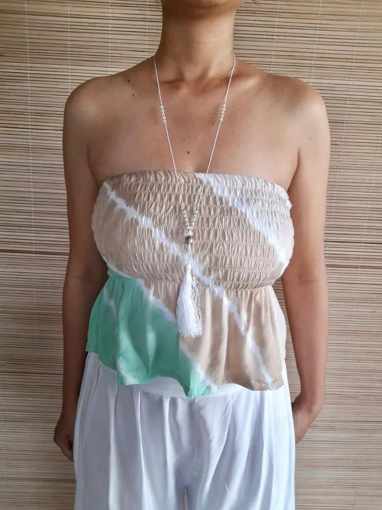 TUBE SMOCK New Tie Dye Mint/ Beige and Tie Dye Navy/ Beige