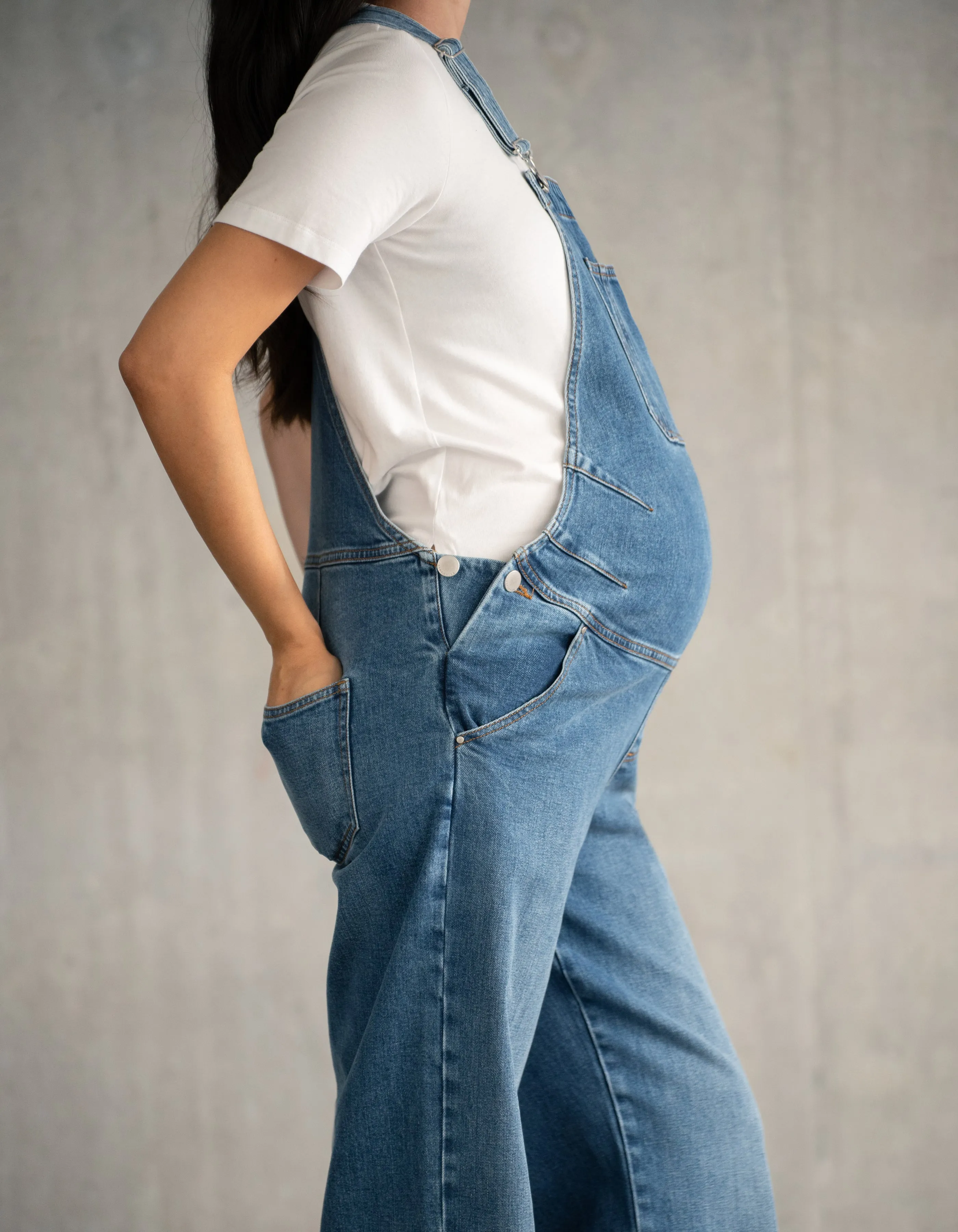 Wide-Leg Maternity Dungaree