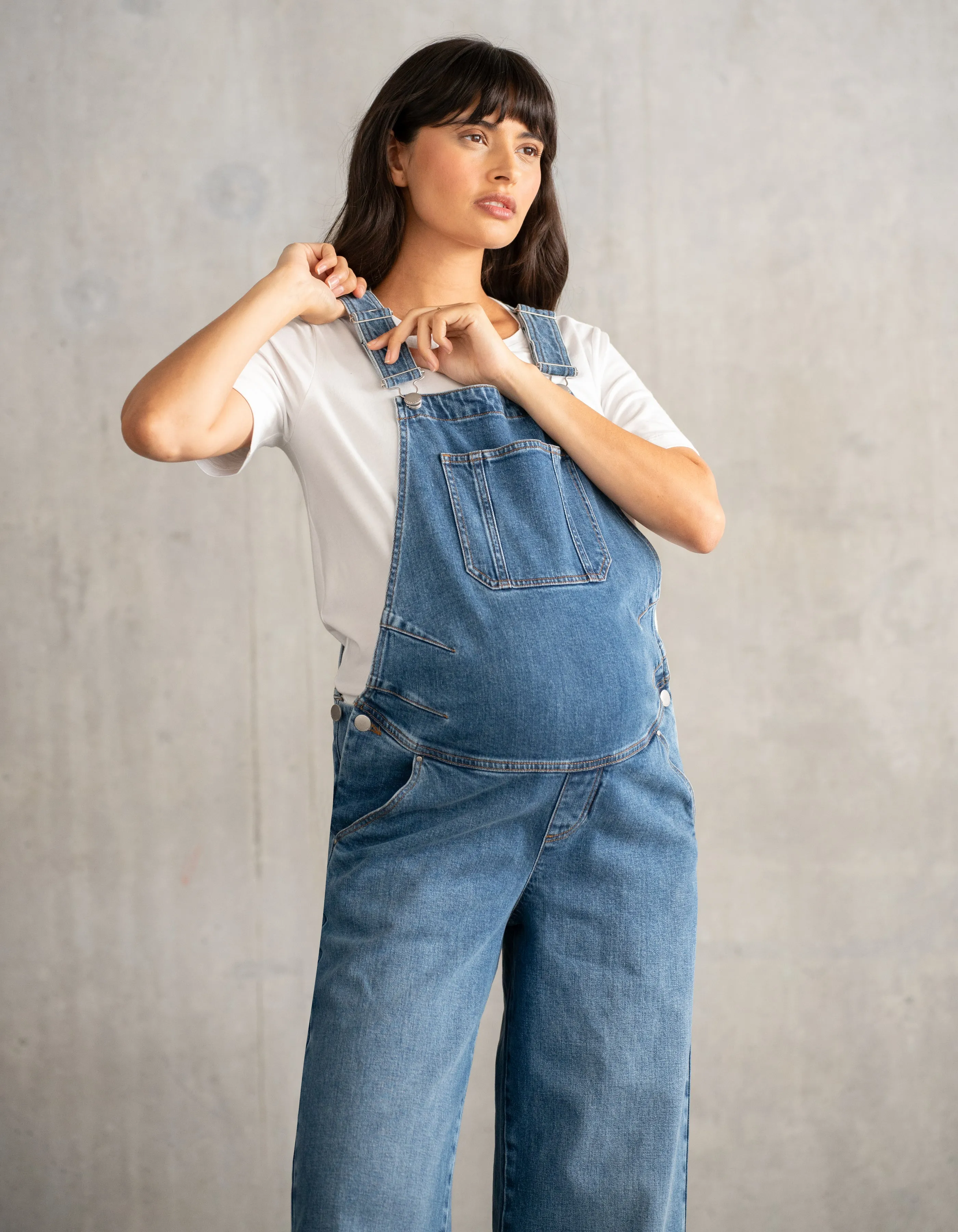 Wide-Leg Maternity Dungaree