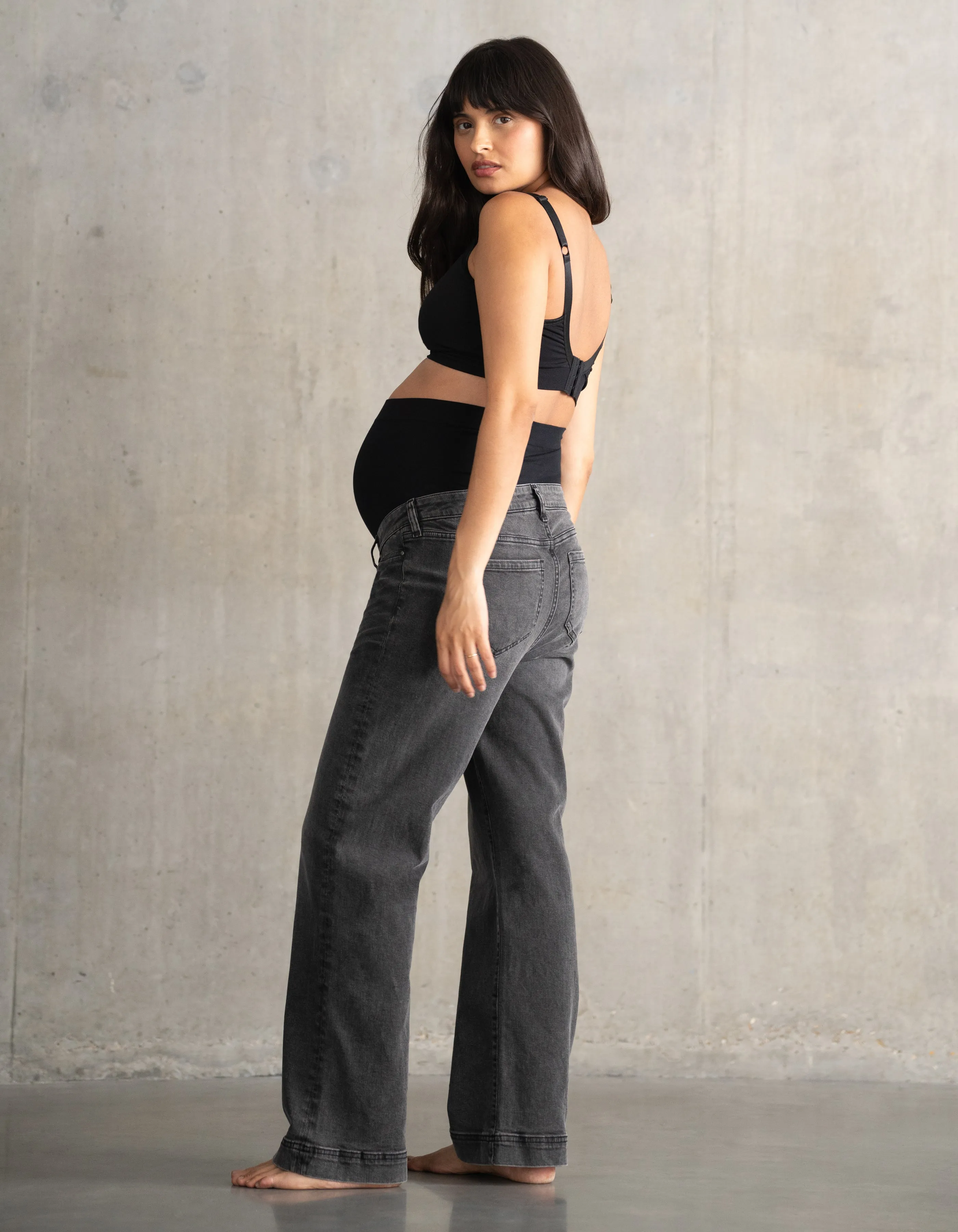 Wide-Leg Maternity Jeans