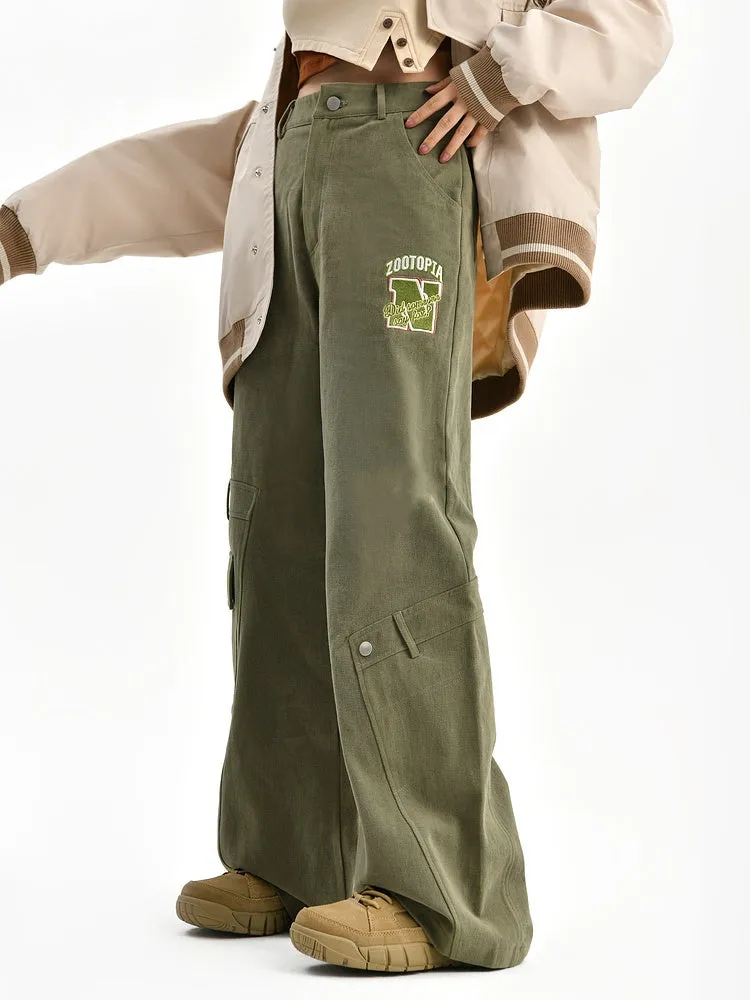 Zootopia Green Vintage Straight-Leg Cargo Pants